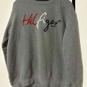 Tommy Hilfiger Gray Crewneck Sweater with Logo